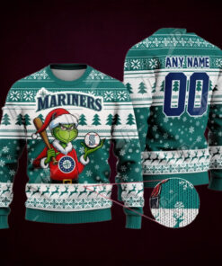 MLB Seattle Mariners Grinch Christmas Sweater Design