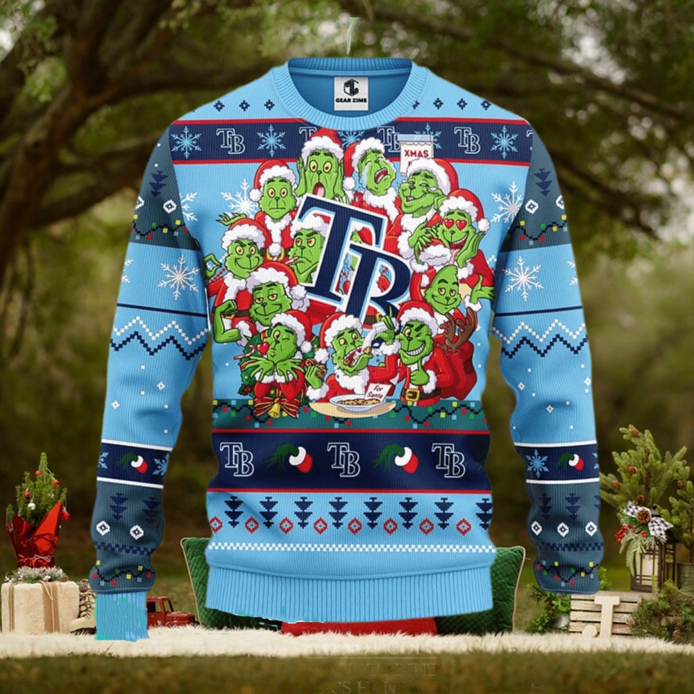 MLB Tampa Bay Rays Cute 12 Grinch Face Xmas Day Ugly Christmas Sweater Sport Fans Men And Women Christmas Gift MLB Tampa Bay Rays Cute 12 Grinch Face Xmas Day Ugly Christmas Sweater Sport Fans Men And Women Christmas Gift