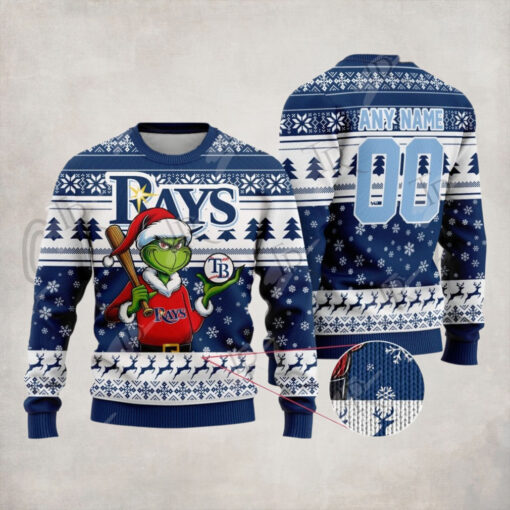 MLB Tampa Bay Rays Grinch Christmas Sweater Design