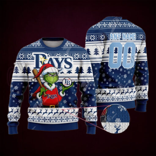 MLB Tampa Bay Rays Grinch Christmas Sweater Design