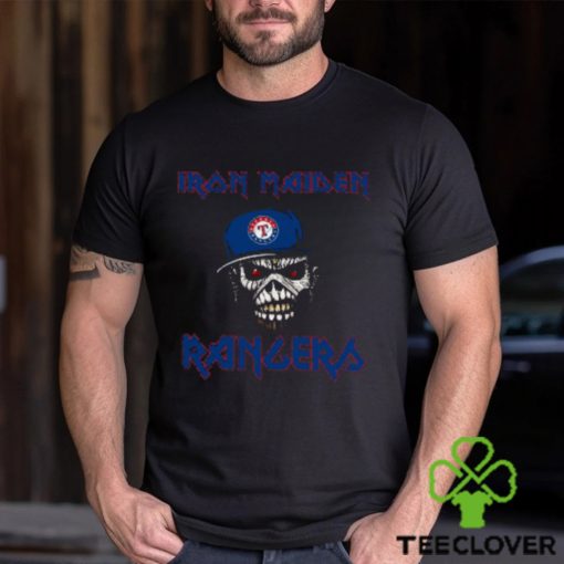 MLB Texas Rangers Iron Maiden Rock Band Music Baseball Sports shirt
