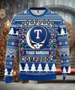 MLB Texas Rangers Ugly Christmas Sweater The Intelligence Of The Skull Unisex Sweater