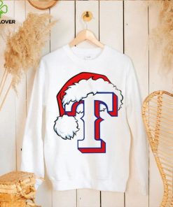 MLB Texas Rangers baseball Santa hat logo shirt
