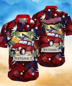 MLB Washington Nationals Hawaiian Shirt Palm Leaves Pattern Summer Aloha