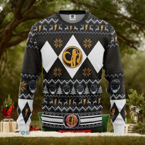 MMPR Black Ranger Ugly Christmas Sweater Gift For Men Women