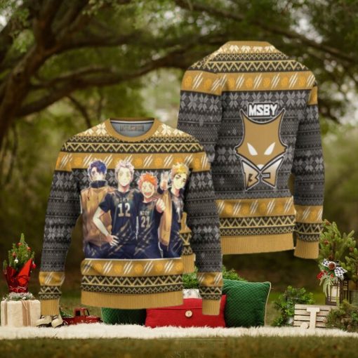 MSBY Black Jackal Ugly Christmas Sweater Haikyuu Anime Xmas Gift