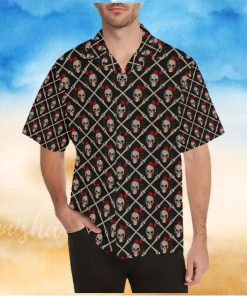 Skull Roses Bone Design Themed Print Hawaiian Shirt