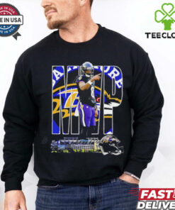 MVP Lamar Jackson Baltimore Ravens graphic helmet shirt