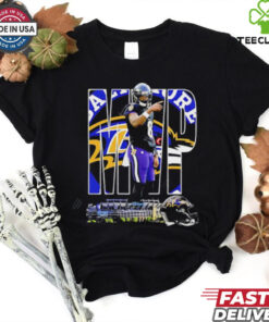 MVP Lamar Jackson Baltimore Ravens graphic helmet shirt