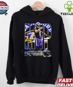 MVP Lamar Jackson Baltimore Ravens graphic helmet shirt