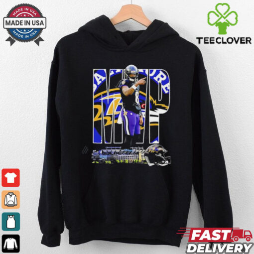 MVP Lamar Jackson Baltimore Ravens graphic helmet shirt