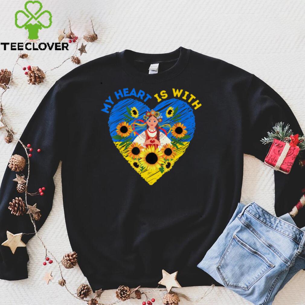 MY HEART IS WITH UKRAINE, Ukrainian Flag Traditional Women Sweatshirt MY HEART IS WITH UKRAINE, Ukrainian Flag Traditional Women Sweatshirt