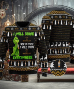 Macallan Grinch Will Drink Everywhere Ugly Sweater