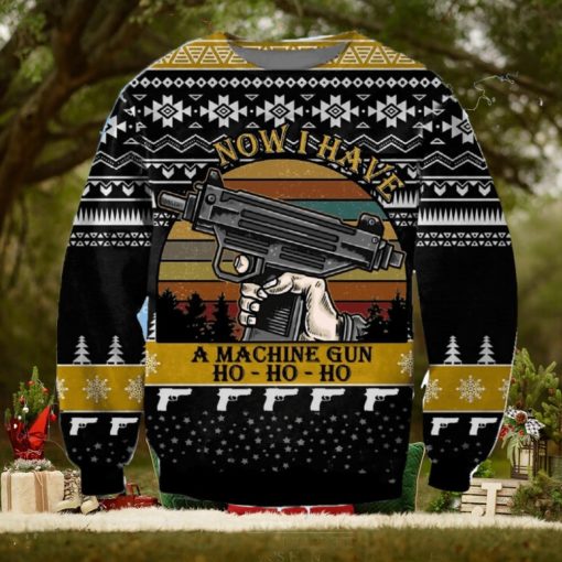 Machine Gun Christmas Snowshoe Knitted 3D Sweater For Thanksgiving