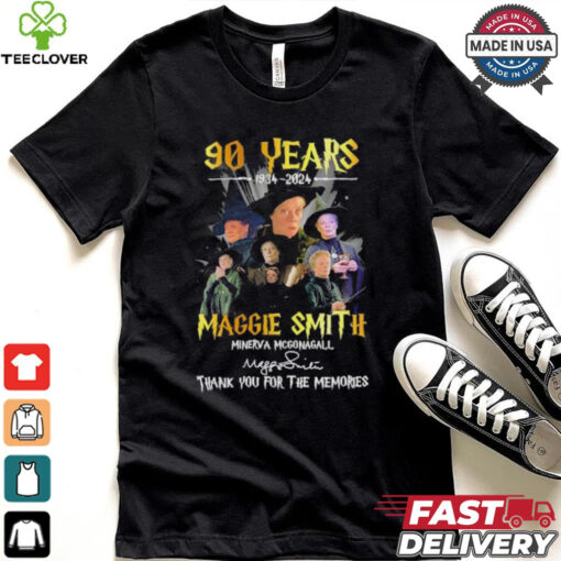 Maggie Smith Minerva Mcgonagall 90 Years 1934 2024 Thank You For The Memories Signatures Shirt