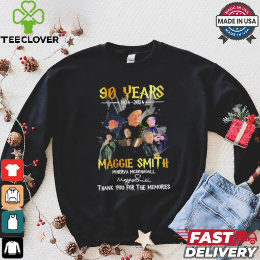 Maggie Smith Minerva Mcgonagall 90 Years 1934 2024 Thank You For The Memories Signatures Shirt