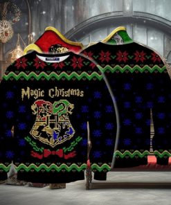 Magic Christmas Harry Potter Hogwarts Logo Ugly Christmas Sweaters 1 Magic Christmas Harry Potter Hogwarts Logo Ugly Christmas Sweaters
