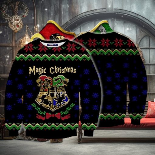 Magic Christmas Harry Potter Hogwarts Logo Ugly Christmas Sweaters