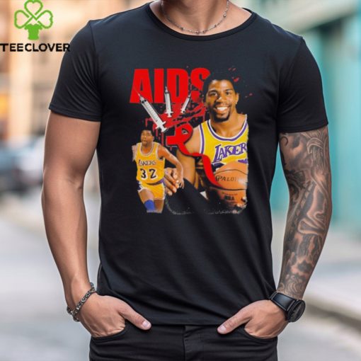 Magic Johnson Aids Los Angeles Lakers Basketball Shirt