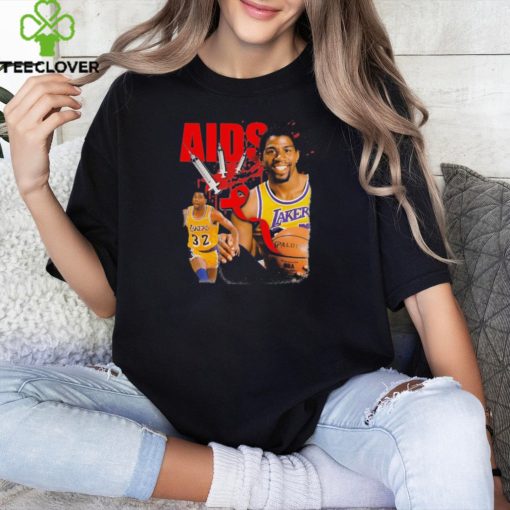 Magic Johnson Aids Los Angeles Lakers Basketball Shirt