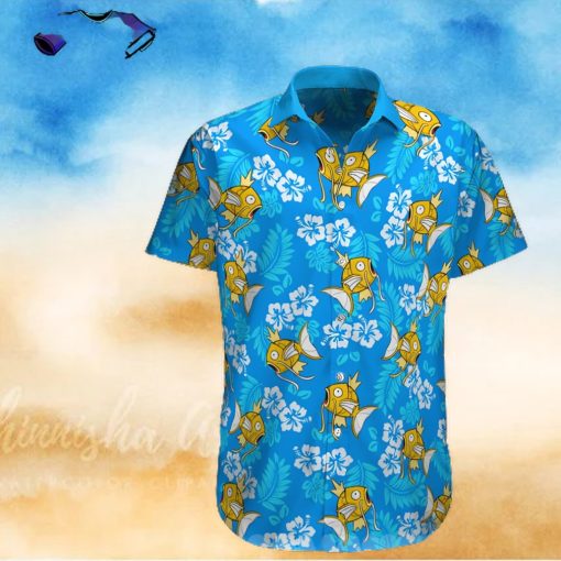 Magikarp Pokemon Floral Pattern All Over Print Hawaiian Shirt