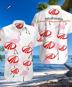 Mahindra And Mahindra Flamingo All Over Print Summer Short Sleeve Hawaiian Beach Shirt