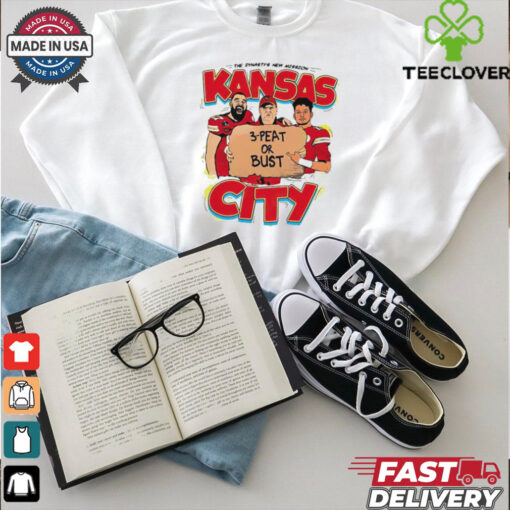 Mahomes and Kelce 3 Peat or Bust Chiefs Superbowl Champs shirt