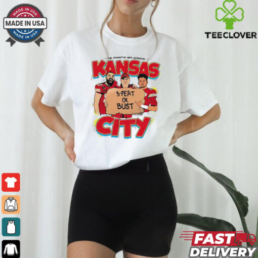 Mahomes and Kelce 3 Peat or Bust Chiefs Superbowl Champs shirt