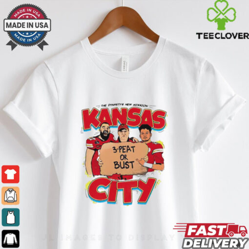 Mahomes and Kelce 3 Peat or Bust Chiefs Superbowl Champs shirt