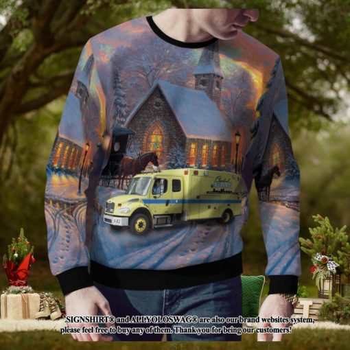 Mail Car Ohio Cleveland EMS For Christmas Gifts Ugly Christmas Sweater