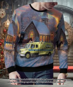 Mail Car Ohio Cleveland EMS For Christmas Gifts Ugly Christmas Sweater