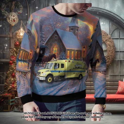 Mail Car Ohio Cleveland EMS For Christmas Gifts Ugly Christmas Sweater