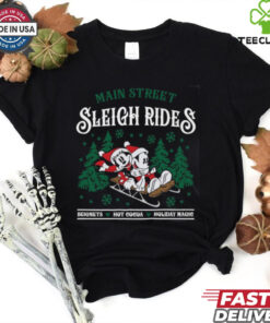 Main Street Sleigh Rides Sweatshirt, Disney Family Christmas Tee, Mickey Minnie Santa 2024 Shirt