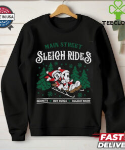 Main Street Sleigh Rides Sweatshirt, Disney Family Christmas Tee, Mickey Minnie Santa 2024 Shirt