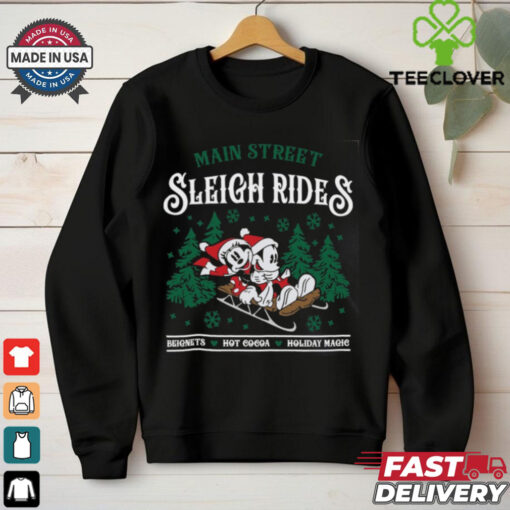 Main Street Sleigh Rides Sweatshirt, Disney Family Christmas Tee, Mickey Minnie Santa 2024 Shirt