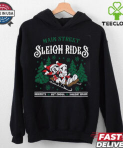 Main Street Sleigh Rides Sweatshirt, Disney Family Christmas Tee, Mickey Minnie Santa 2024 Shirt