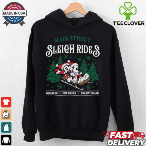 Main Street Sleigh Rides Sweatshirt, Disney Family Christmas Tee, Mickey Minnie Santa 2024 Shirt