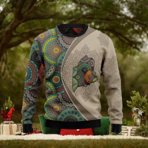 Maine Mandala Christmas For Christmas Gifts Ugly Christmas Wool Knitted Sweater