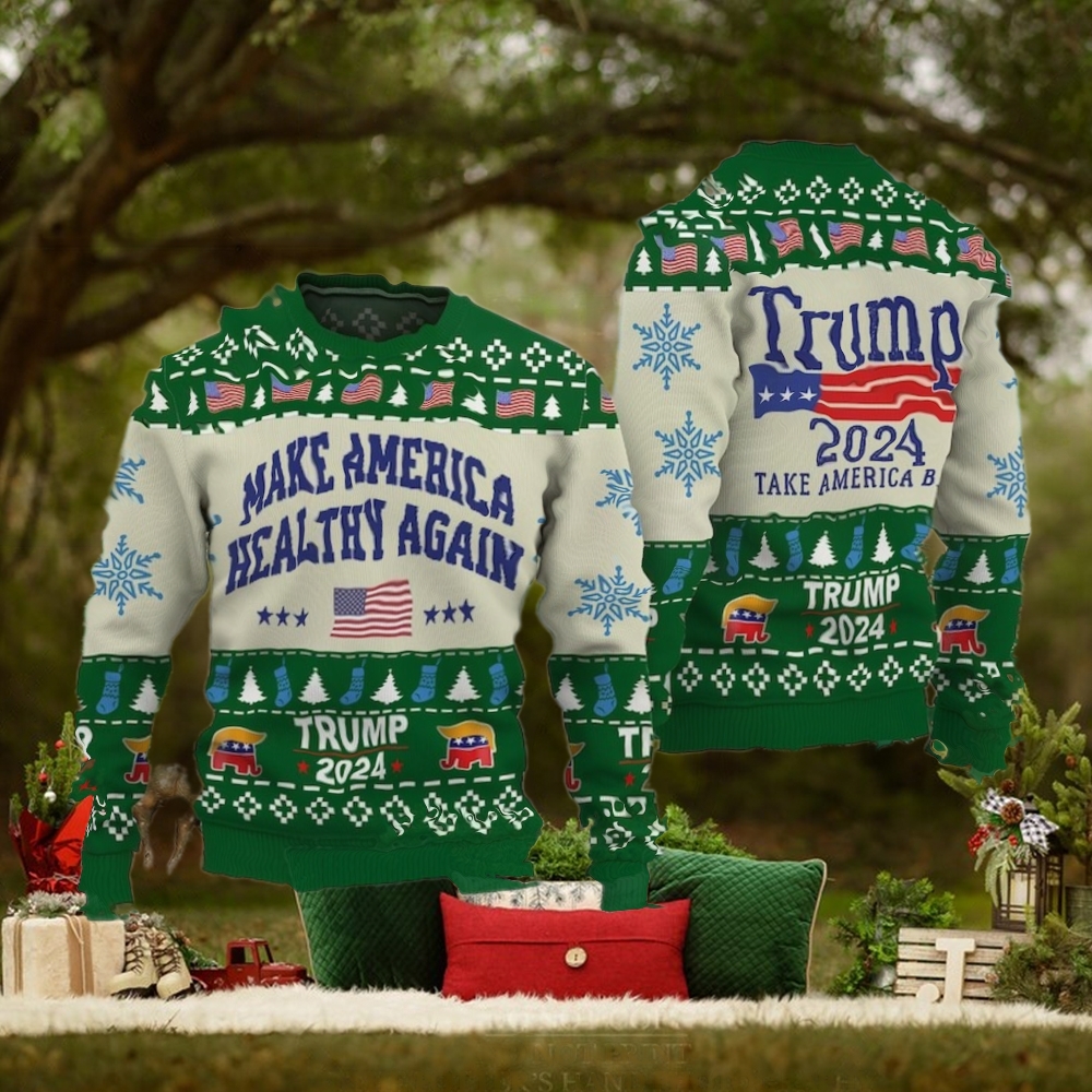 Make America Healthy Again Trump 2024 Christmas Sweater Make America Healthy Again Trump 2024 Christmas Sweater