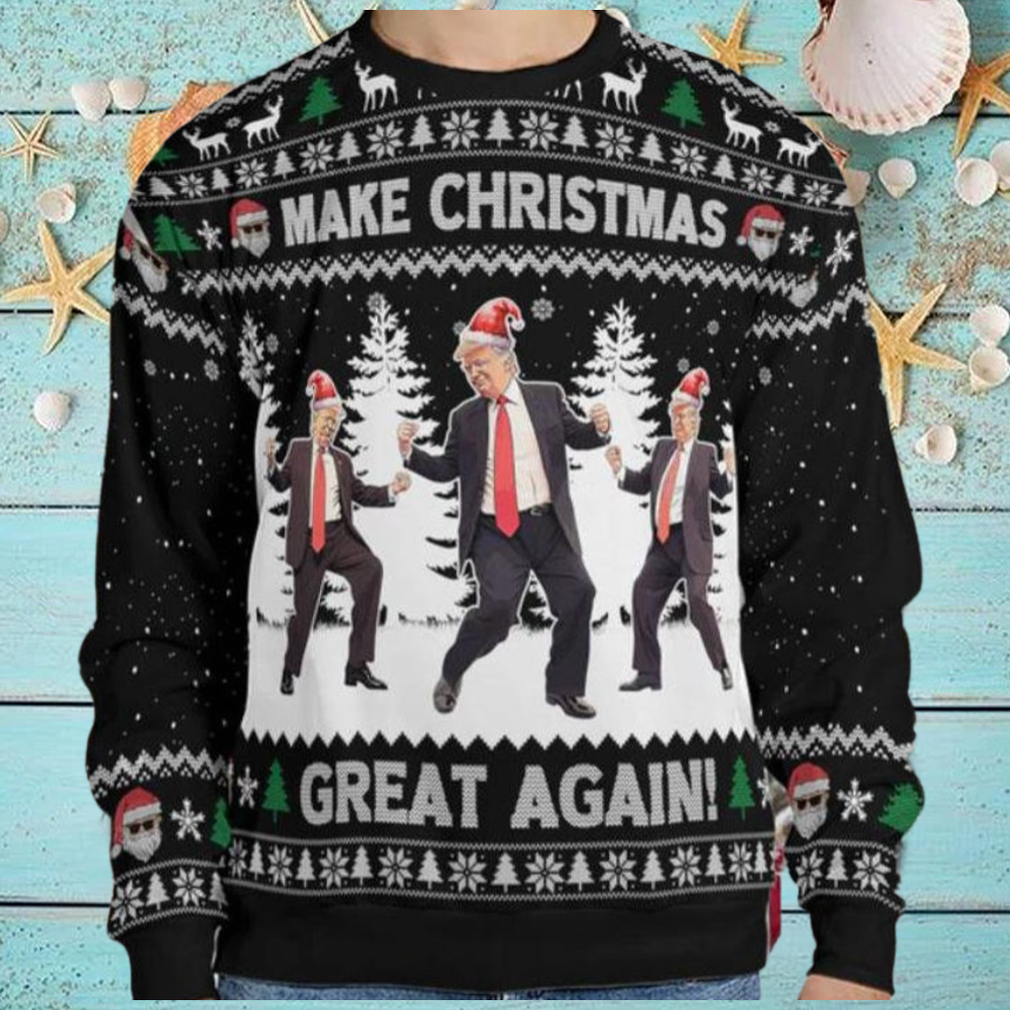 Make Christmas Great Again, Funny Trump Dancing Ugly Sweater Make Christmas Great Again, Funny Trump Dancing Ugly Sweater