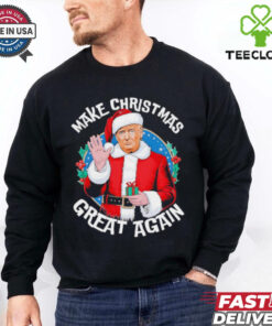 Make Christmas great again funny Santa Trump 2024 election design shirt