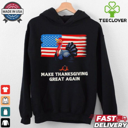 Make Thanksgiving great again Trump Turkey funny elections US flag shirt