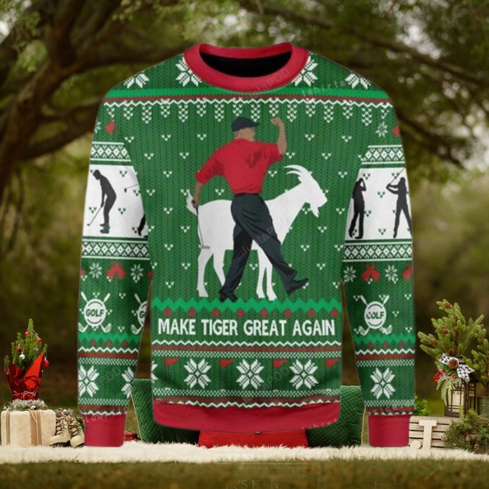 Make Tiger Great Again Ugly Sweater Christmas Party Make Tiger Great Again Ugly Sweater Christmas Party