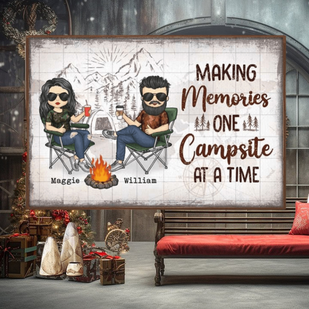 Making Memories One Campsite At A Time Gift For Camping Couples, Personalized Horizontal Poster Making Memories One Campsite At A Time Gift For Camping Couples, Personalized Horizontal Poster