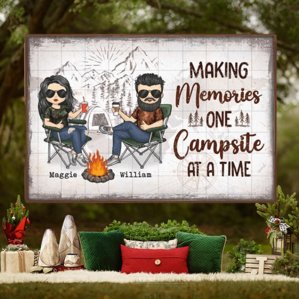 Making Memories One Campsite At A Time Gift For Camping Couples, Personalized Horizontal Poster Making Memories One Campsite At A Time Gift For Camping Couples, Personalized Horizontal Poster
