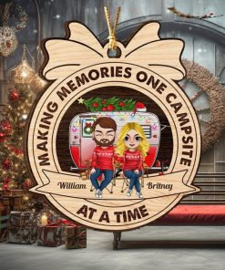 Making Memories One Campsite, Personalized Wood Ornament, Gifts For Couple