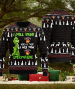 Malibu Grinch Will Drink Everywhere Ugly Sweater