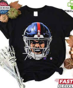Malik Nabers New York Giants NFL football big face signature graphic shirt