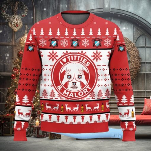Malort Titties Ugly Christmas Sweater