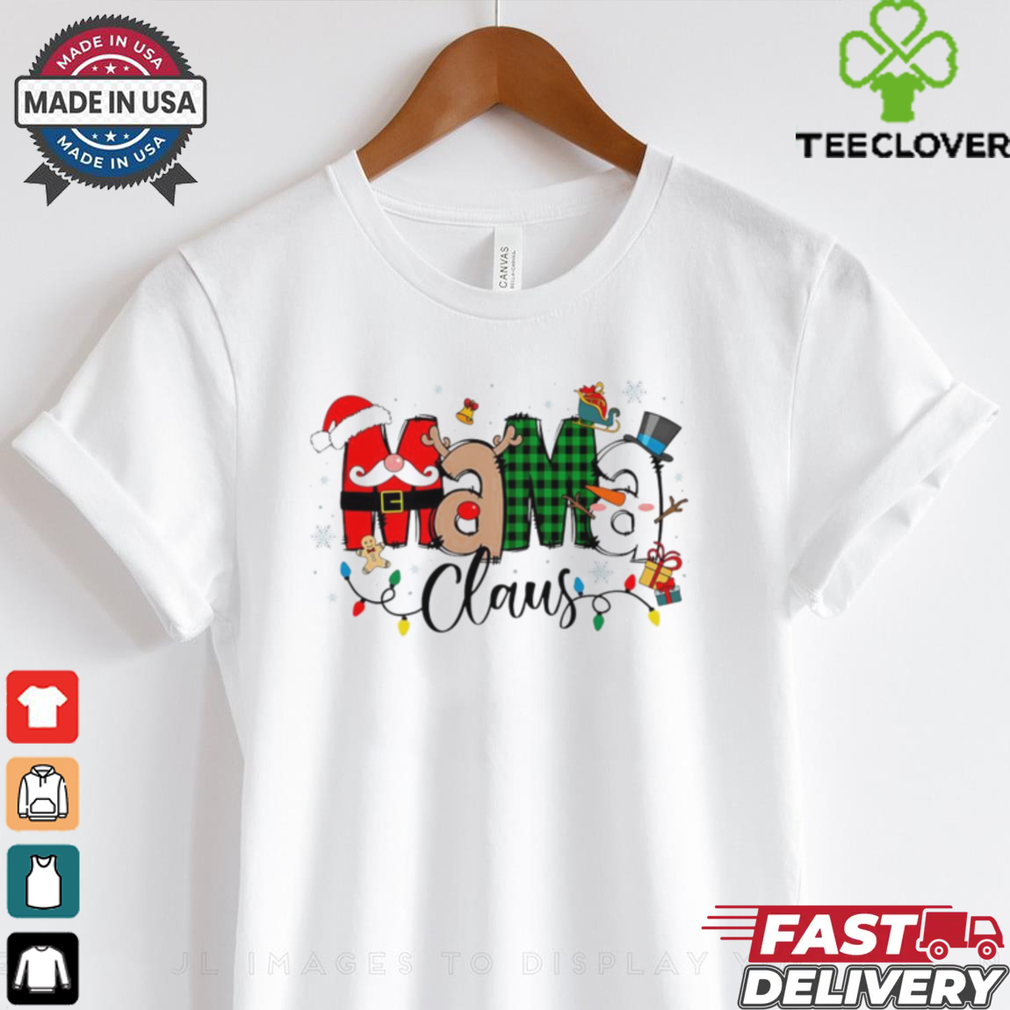 Mama Claus Christmas Pattern Santa hat shirt Mama Claus Christmas Pattern Santa hat shirt